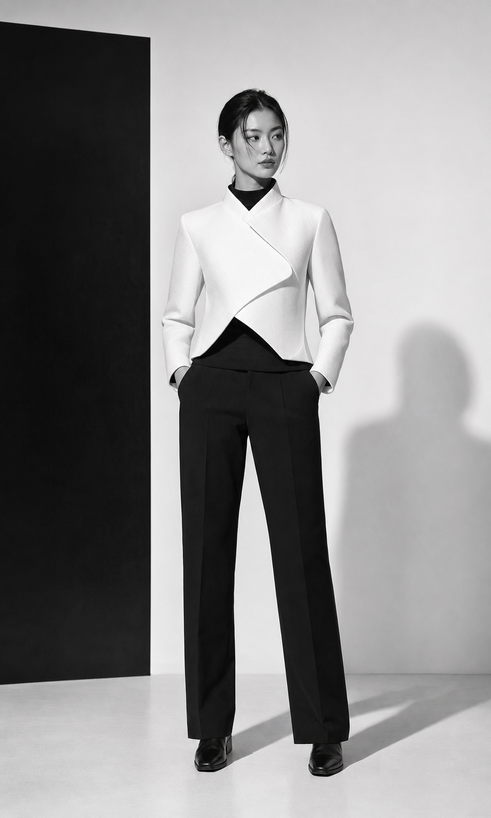 Model wearing the Mireno Wool Cardigan